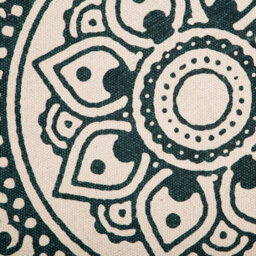 Beliani Round Cotton Area Rug Mandala Pattern 120 Cm Cream And Green Irice - thumbnail 1