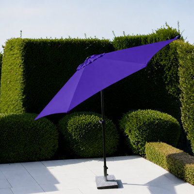 Garden Market Place The Garden Marketplace Garden Parasol 2.7M With Tilt And Crank Handle, Polyester Canopy And 38mm Aluminium Pole Purple - image 1