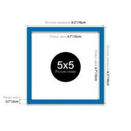5X5 Blue Picture Frame (12.7 X 12.7Cm) Poster, Photo, Artwork, Gallery Wall Or Print - thumbnail 3