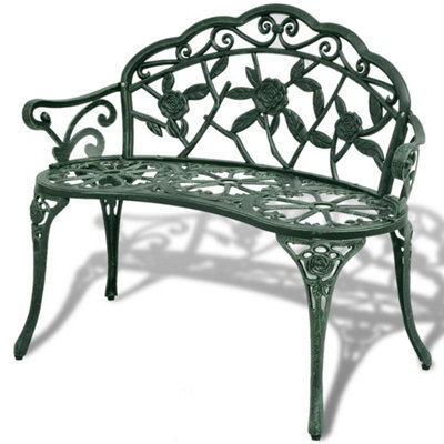 Vidaxl Garden Bench 100 Cm Cast Aluminium Green - image 1