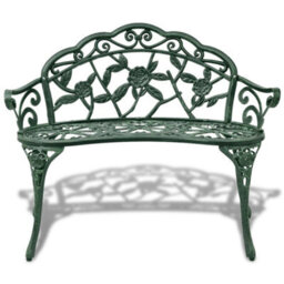 Vidaxl Garden Bench 100 Cm Cast Aluminium Green - thumbnail 2