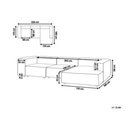 Beliani Modular Corner Sofa 4 Seater Ardal Corduroy Green Left Hand - thumbnail 3