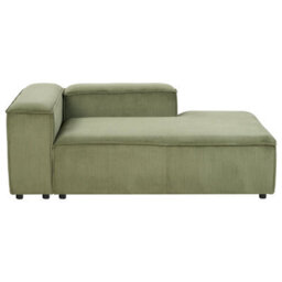 Beliani Modular Corner Sofa 4 Seater Ardal Corduroy Green Left Hand - thumbnail 7