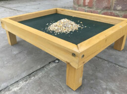 Ruddings Wood Ground Wooden Wild Bird Feeder Mesh Table Tray Micro Mesh Feeding - thumbnail 2
