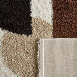 Sweeek - Shaggy Indoor Rug With Circular Patterns In Beige Brown Black Pitt 160X120X3 Cm - thumbnail 2