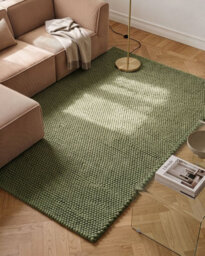 Beliani Rug Kordea Green 160 X 230 Cm Wool - thumbnail 2
