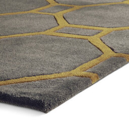Grey/yellow Modern Geometric Handmade Easy To Clean Rug For Living Room Bedroom & Dining Room-150Cm X 230Cm - thumbnail 5