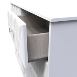 Genoa Ready Assembled Matt White No Effect 6 Drawer Chest (H)792mm (W)1117mm (D)395mm - thumbnail 2