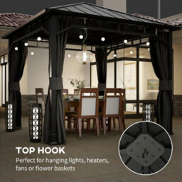 Outsunny 3 X 3 M Hardtop Gazebo With Galvanised Steel Roof And Sides - thumbnail 8