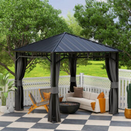 Outsunny 3 X 3 M Hardtop Gazebo With Galvanised Steel Roof And Sides - thumbnail 9