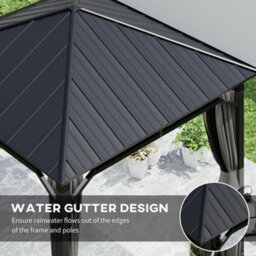 Outsunny 3 X 3 M Hardtop Gazebo With Galvanised Steel Roof And Sides - thumbnail 5
