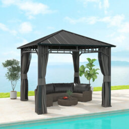 Outsunny 3 X 3 M Hardtop Gazebo With Galvanised Steel Roof And Sides - thumbnail 1