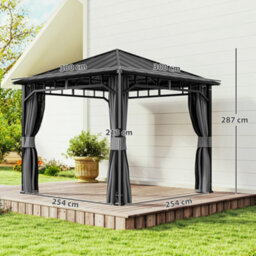 Outsunny 3 X 3 M Hardtop Gazebo With Galvanised Steel Roof And Sides - thumbnail 3