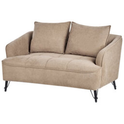 Beliani Living Room Set 5 Seater Hobro Fabric Light Brown - thumbnail 8