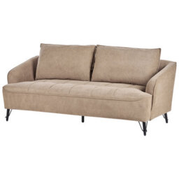 Beliani Living Room Set 5 Seater Hobro Fabric Light Brown - thumbnail 5