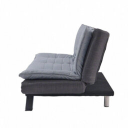 Home Detail Michigan Fabric Sofa Bed 2 Seater Duo Contrast Fabric Chrome Legs Sofabed Recliner, Grey & Charcoal Fabric - thumbnail 3