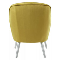 Orsina Modern Mustard Velvet Armchair For Living Rooms, Elegant Curve Pleated Lounge Chair, Decent Dining Chair - thumbnail 7