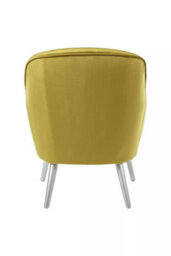 Orsina Modern Mustard Velvet Armchair For Living Rooms, Elegant Curve Pleated Lounge Chair, Decent Dining Chair - thumbnail 6