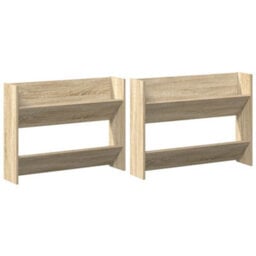 Vidaxl Wall Shoe Cabinets 2 Pcs Sonoma Oak 80X18X60Cm Engineered Wood - thumbnail 2