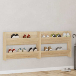Vidaxl Wall Shoe Cabinets 2 Pcs Sonoma Oak 80X18X60Cm Engineered Wood - thumbnail 1