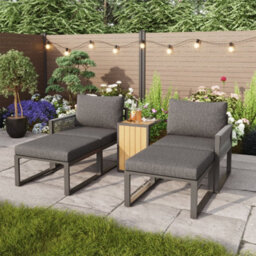 Abrihome Grey Modular Garden Furniture Set 2-4 Seater Outdoor Corner Sofa With Plastic Wood Table, Flexible Patio Lounge Set For Garden - thumbnail 6