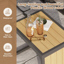 Abrihome Grey Modular Garden Furniture Set 2-4 Seater Outdoor Corner Sofa With Plastic Wood Table, Flexible Patio Lounge Set For Garden - thumbnail 9