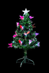 Shatchi 3Ft/90Cm Butterflies Fibre Optic Christmas Tree Led Pre-Lit - thumbnail 2