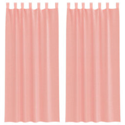 Walplus Voile Curtains With Loops 2 Pcs Pink 140X245 Cm - thumbnail 2