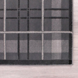 Tartan Grey Chequered Tartan Easy To Clean Rug For Dining Room-200Cm X 290Cm - thumbnail 5