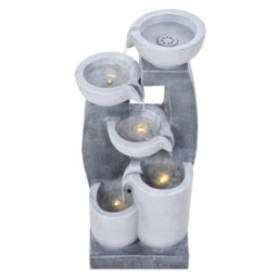 Living And Home 5-Tier Resin Solar Powered Water Fountain Outdoor Gardening Decor Water Features,75.5Cm(H) - thumbnail 2