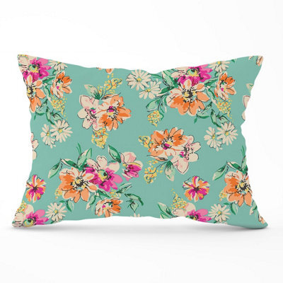 Warren Reed Designer Bright Flower Sketch Cushions 33Cm X 48Cm