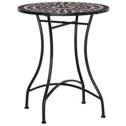 Wyld Haus Pamone 60Cm Round Mosaic Outdoor Bistro Table - Black Yellow White Ceramic Top, Powder-Coated Metal Frame - thumbnail 9