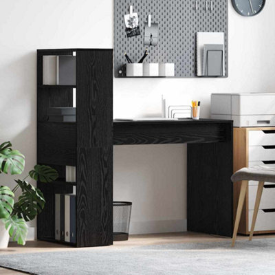 Berkfield Desk With Storage Black Oak 113X54X120 Cm Engineered Wood - image 1