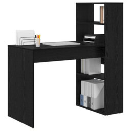 Berkfield Desk With Storage Black Oak 113X54X120 Cm Engineered Wood - thumbnail 3