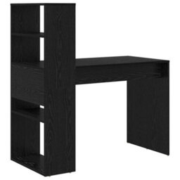 Berkfield Desk With Storage Black Oak 113X54X120 Cm Engineered Wood - thumbnail 6