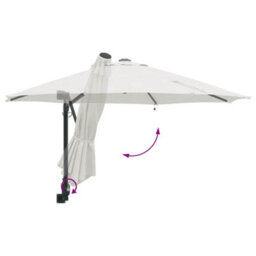 Berkfield Garden Parasol Beige, Black 248 X 248 X 148 Cm Polyester, Steel - thumbnail 8