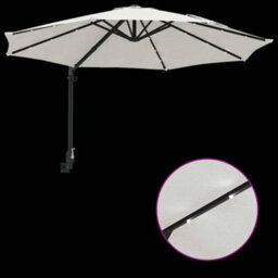 Berkfield Garden Parasol Beige, Black 248 X 248 X 148 Cm Polyester, Steel - thumbnail 9