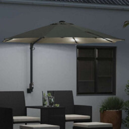 Berkfield Garden Parasol Beige, Black 248 X 248 X 148 Cm Polyester, Steel - thumbnail 3