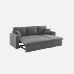 Sweeek. 3-Seater Reversible Corner Sofa Bed With Storage Convertible Smile Charcoal Grey 213.5X136.5X83 Cm - thumbnail 8