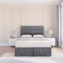 "Sloomy Texas Armour Coniston 4Ft Ottoman Bed End Opening With Sprung Memory Mattress & 26"" Headboard-Small Double" - thumbnail 2