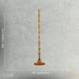 Happy Homewares Traditional Oak Wood Standing Floor Lamp Base With Bamboo Pole Design - thumbnail 7