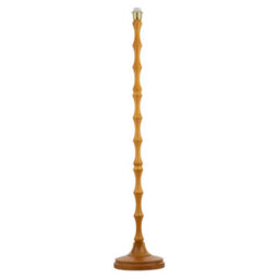 Happy Homewares Traditional Oak Wood Standing Floor Lamp Base With Bamboo Pole Design - thumbnail 1