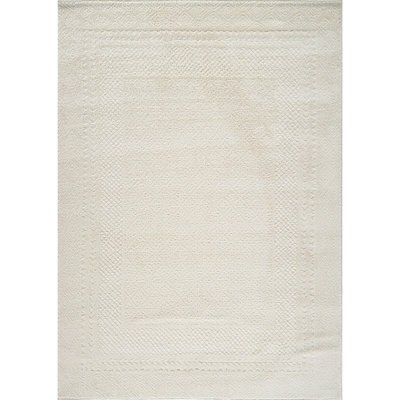 Livabliss Freud-Modern Ivory Off-White High Pile Living Dining Bedroom Rug 120 X 170 Cm Easy Care, Non Shedding - image 1