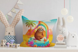 Warren Reed Designer Donkey On A Beach Holiday Cushions 45Cm X 45Cm - thumbnail 2