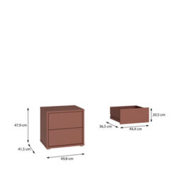 Furniture To Go Alice Springs Low Bedside Cabinet With 2 Drawers Push-To-Open In Terracotta - thumbnail 7