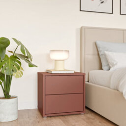 Furniture To Go Alice Springs Low Bedside Cabinet With 2 Drawers Push-To-Open In Terracotta - thumbnail 1