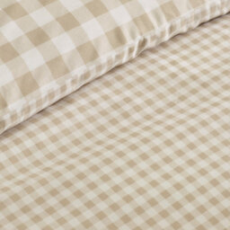 Catherine Lansfield Bamford Gingham Check Reversible Double Duvet Cover Set With Pillowcases Natural - thumbnail 4