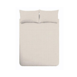 Catherine Lansfield Bamford Gingham Check Reversible Double Duvet Cover Set With Pillowcases Natural - thumbnail 5