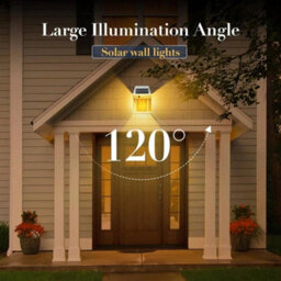 Solar Power Wall Light Lantern Motion Sensor Outdoor Garden Lamp - thumbnail 2