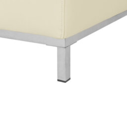 Beliani Aurea Beige Genuine Leather Ottoman Footstool - Minimalist Rectangular Design, Stainless Steel Legs - thumbnail 5